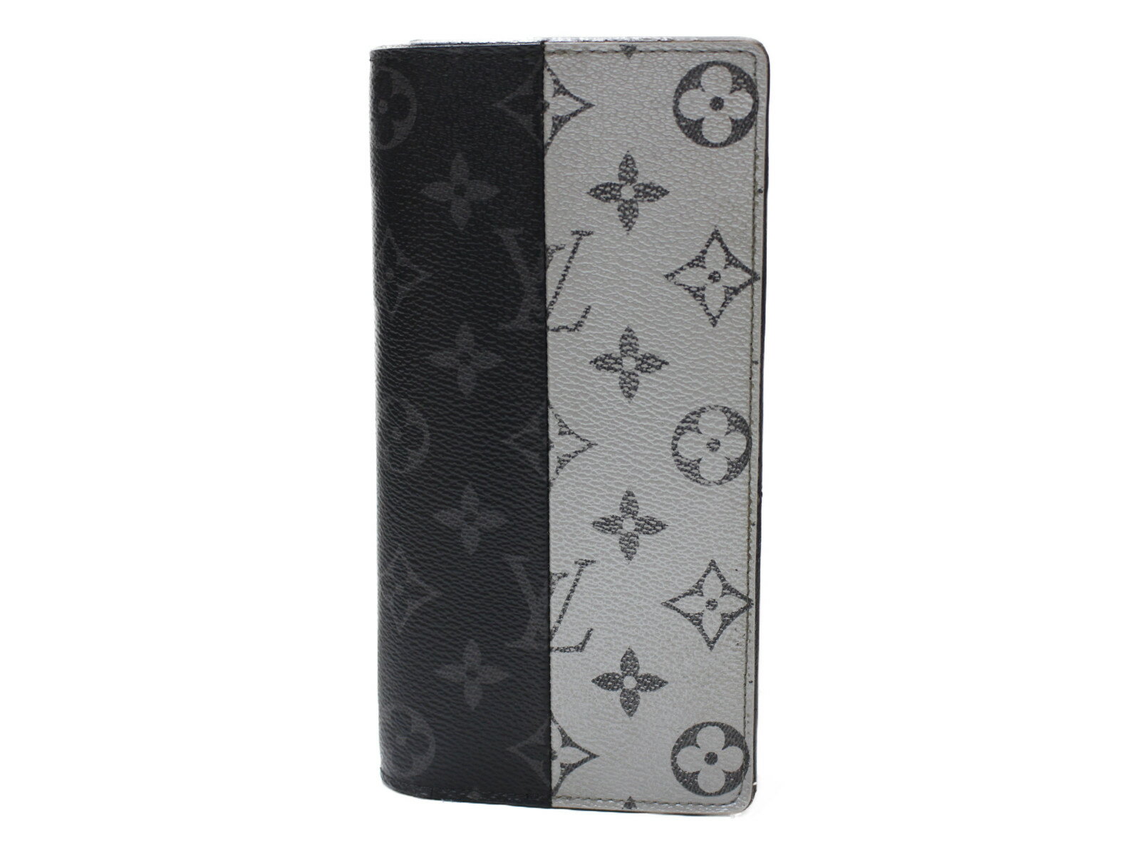 【箱・布袋あり】LOUIS VUITTON　ポルトフォイユ・ブラザ　M63027　モノグラム・エクリプス　シルバー　メンズ　二つ折り財布　ウォレット　プレゼント包装可　【中古】のサムネイル