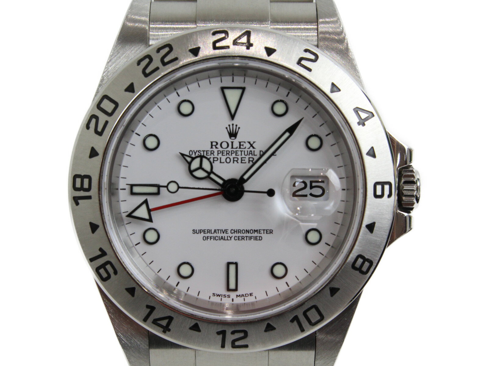 ROLEX　ロレックス　エクスプローラーII　16570　Y番　2003年　自動巻き　GMT　SS　ホワイト　メンズ　腕時計【中古】松前R56店