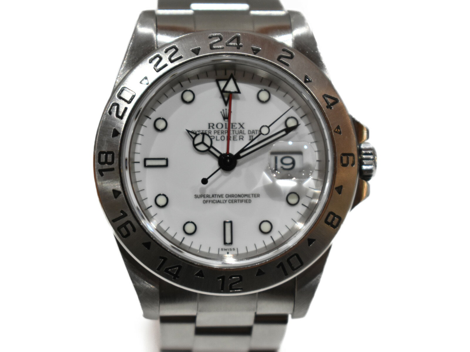 【OH済】ROLEX　エクスプローラーII　エクスプローラー2　16570　A番　GMT　SS　ステンレススチール　ホワイト　メンズ　人気　腕時計【中古】
