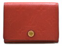 LOUIS VUITTON ルイヴィトン アンヴェロップ・カルトドゥヴィジット M58457 アンプラント スリーズ レッド レザー レディース メンズ 男女兼...