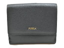 【中古☆】FURLABABYLON　S 978867 ネイビー系 レザー レディース　シンプル　オシャレ　財布　二つ折り財布　コンパクトウォレット　【中古】松山久万ノ台店