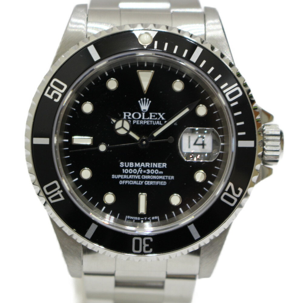 【ギャラ有】ROLEX　ロレックス　サブマリーナデイト　16610　W番　デイト　SS　ブラック　メンズ　腕時計【中古】松前R56店