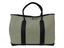 HERMES エルメス 1986年□P刻印 ガーデンパーティーPM トワルアッシュ トートバッグ ハンドバッグ レディース メンズ ユニセックス 人気 プレゼン...
