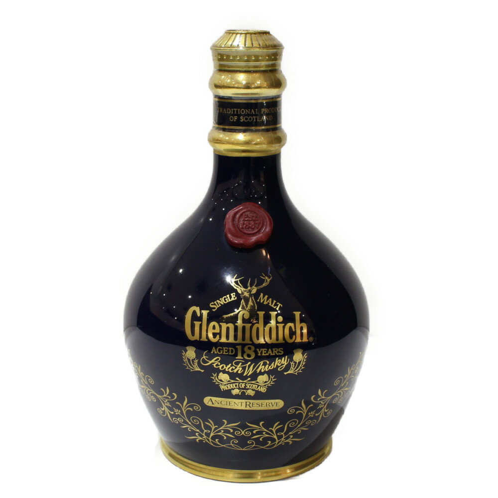 【未開封】Glenfiddich　グレンフィディック　18年　陶器ボトル　青　700ml　43％　シングル　モルト　スコッチ　ウイスキー【古酒・中古】松前R56号店