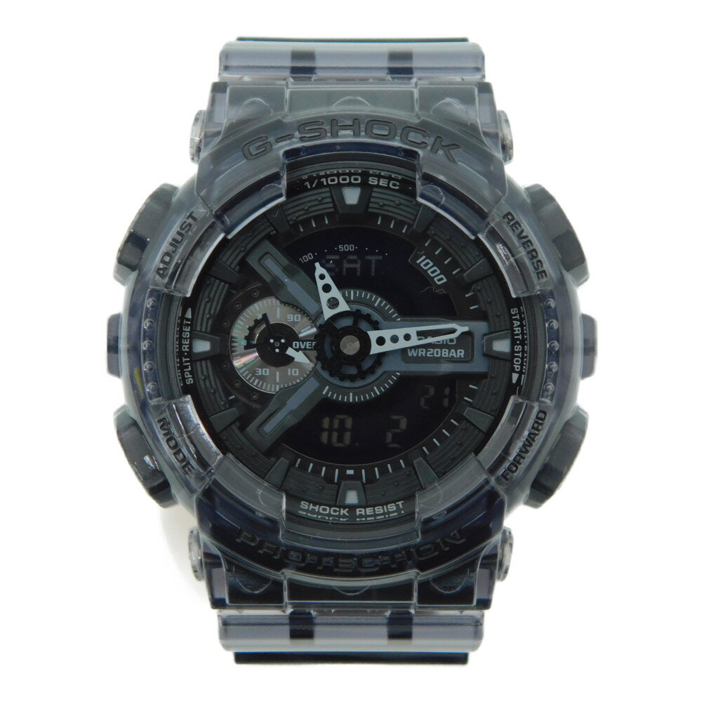 CASIO　カシオ　G-SHOCK ジーショック　GA-110SKE-8AJF　クォーツ　アナログ　デジタル　ラバー　クリアブラック　グレー　カジュアル　20気圧防水　メンズ　腕時計　【中古】