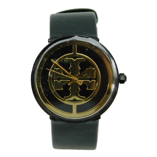 TORY BURCH トリーバーチ TBW4024 文字盤黒 アナログ ステンレス レザー クォーツ ゴールド×ブラック おしゃれ 可愛い レディース 腕時計 プレゼント包装可 【中古】 TORY BURCH トリーバーチ TBW4024 文字盤黒 アナログ ステンレス レザー クォーツ ゴールド×ブラック おしゃれ 可愛い レディース 腕時計 プレゼント包装可 【中古】