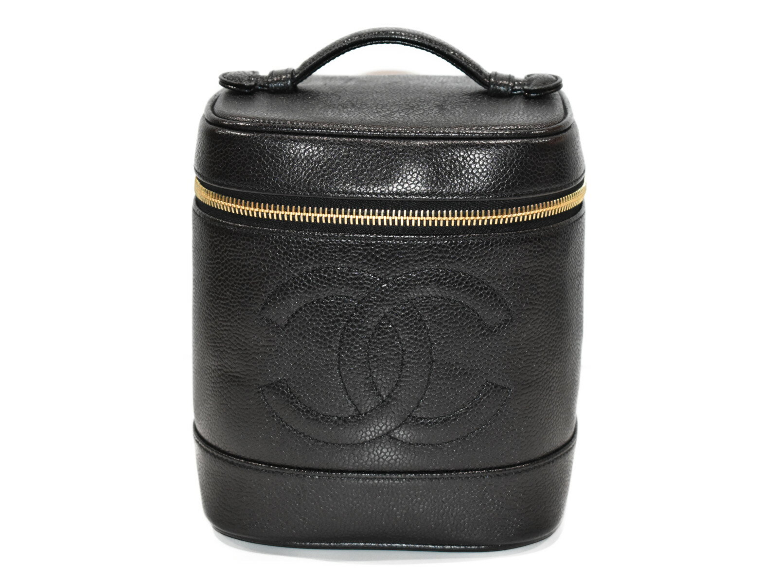 【おしゃれ☆中古品】CHANEL バニティポーチ A01998 ブラック レザー ハンドバッグ　ポーチ　ココマーク　おしゃれ　かわいい　レディース 【中古】松山久万ノ台