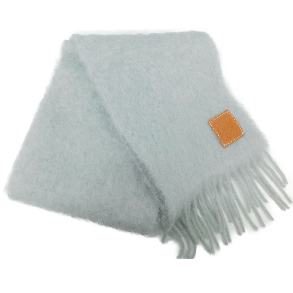 【箱アリ】LOEWE　ロエベ　マフラー　F655254X01　グレー系　ウール　モヘア　ロゴ　カジュアル　エレガント　かわいい　おしゃれ　レディース　ギフト　ラッピング　贈り物　プレゼント包装可　【中古】新居浜店のサムネイル