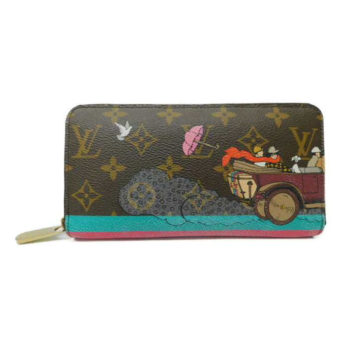 【限定品】LOUIS VUITTON　ルイヴィトン　ジッピーウォレット　M61360　イヴァシオンイラストプリント　モノグラム　長財布　ファスナータイプ　ゴールド金具　シンプル　レディース　ウィメンズ　ギフト　プレゼント包装可【中古】新居浜店