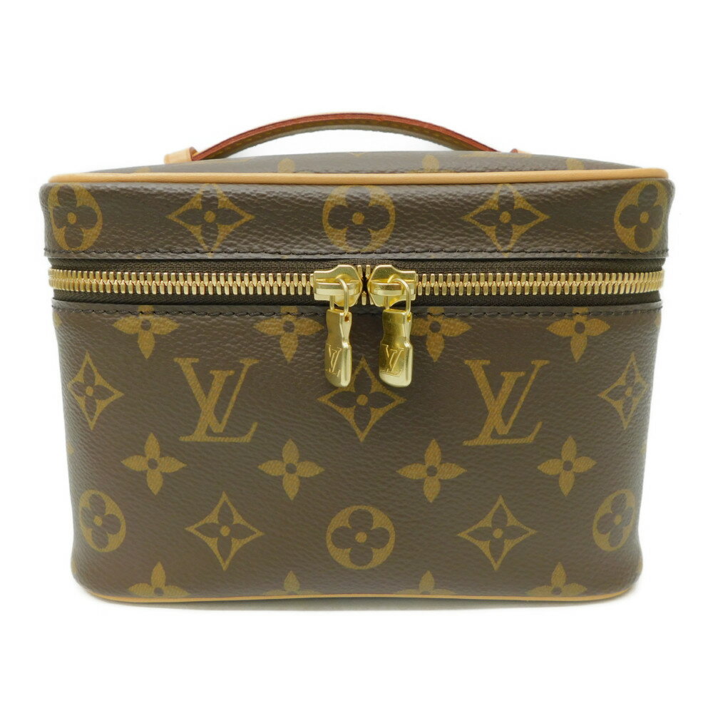 LOUIS VUITTON　ルイヴィトン　ニース・ミニ　M44495　モノグラム　メイクポーチ　大容量　ゴールド金具　ブラウン系　シンプル　レディース　ウィメンズ　ギフト　プレゼント包装可【中古】　新居浜店