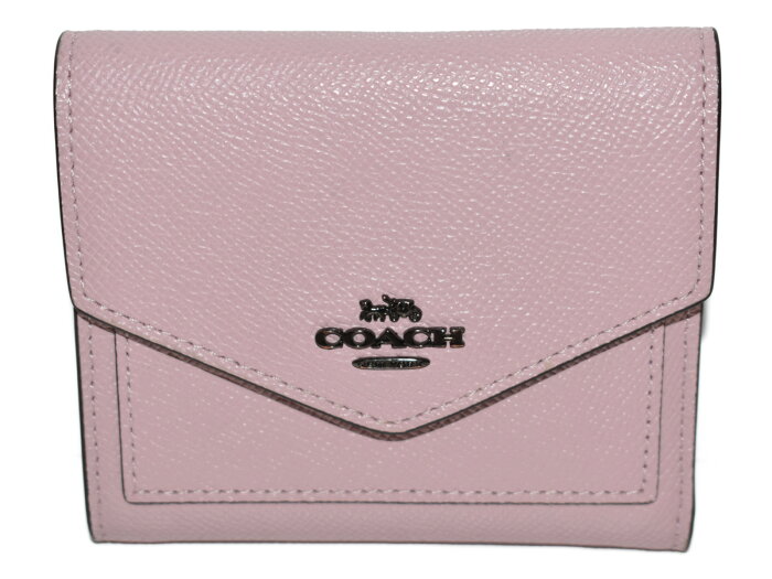 【おしゃれ★中古品】COACH三つ折りミニウォレット 59298 ピンク系 レザー 折りたたみ財布　ミニ財布　シンプル　レディース　おしゃれ　人気　定番　かわいい【中古】松山久万ノ台店