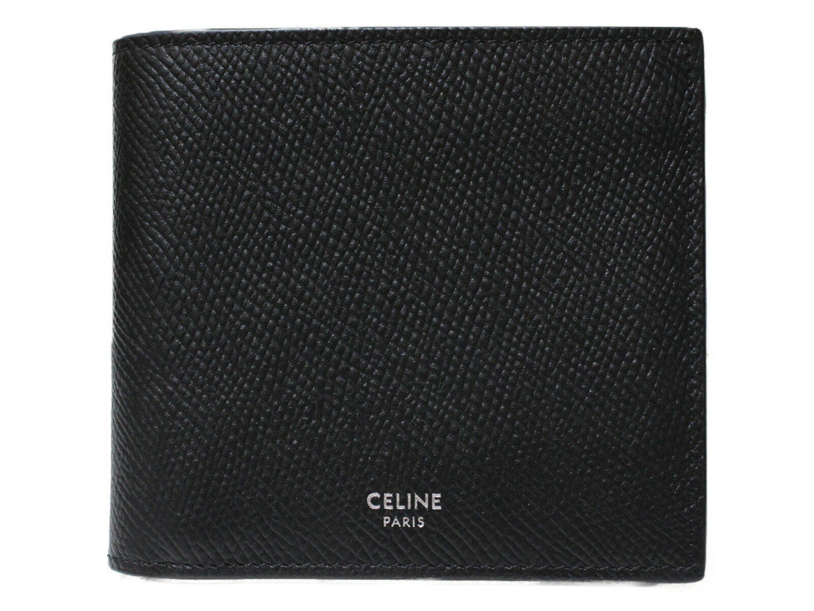 CELINE　セリーヌ　バイフォールドウォレット　10B653BEN.38SI　グレインドカーフスキン　ブラック　折り財布　ウォレット　メンズ　シンプル　ギフト　プレゼント包装可　　松前R56号店