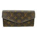 【箱・布袋あり】LOUIS VUITTON ルイヴィトン ポルトフォイユ・サラ M60531 モノグラム ブラウン ゴールド金具 ロングウォレット 長財布 大容量 レディース プレゼント包装【中古】新居浜店(4)