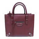 【ミラー付き】BALENCIAGA バレンシアガ ペーパーミニ 387477 ハンドバッグ ショールダー付き 2WAY レザー 茶系 あずき色 人気 コンパクト...
