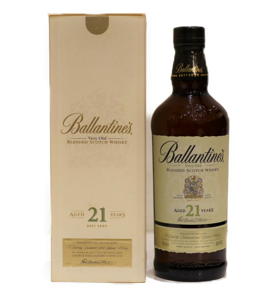 【未開封・箱あり】Ballantine's AGED 21YEARS VERY OLD BLENDED SCOTCH WHISKY バランタイン 21年 ベリーオールド ブレンデッド スコッチウィスキー 700ml 40% 【古酒・中古】松前R56号店