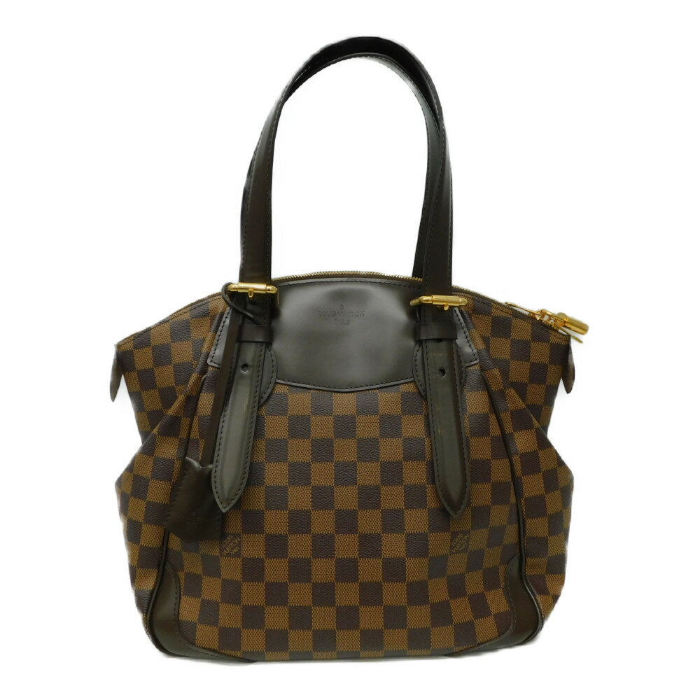 【箱あり】 LOUIS VUITTON ルイヴィトン ヴェローナMM N41118 ダミエ エベヌ ブラウン ショルダーバッグ 肩掛け ゴールド金具 カデナ 鍵付き Wファスナー ハンドル調節可 レディース ウィメンズ プレゼント包装可【中古】新居浜店