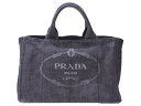 【布袋 ギャラあり】PRADA プラダ カナパ 1BG642 ハンドバッグ ショルダーバッグ 2WAYバッグ デニム ダークグレー系 レディース メンズ ユニセックス ギフト プレゼント包装可【中古】松前R56号店