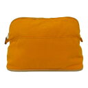 HERMES エルメス ボリードポーチ ミニ イエロー系 メイクポーチ 小物入れ シルバー金具 シンプル カジュアル レディース メンズ ユニセックス 贈り物 ...