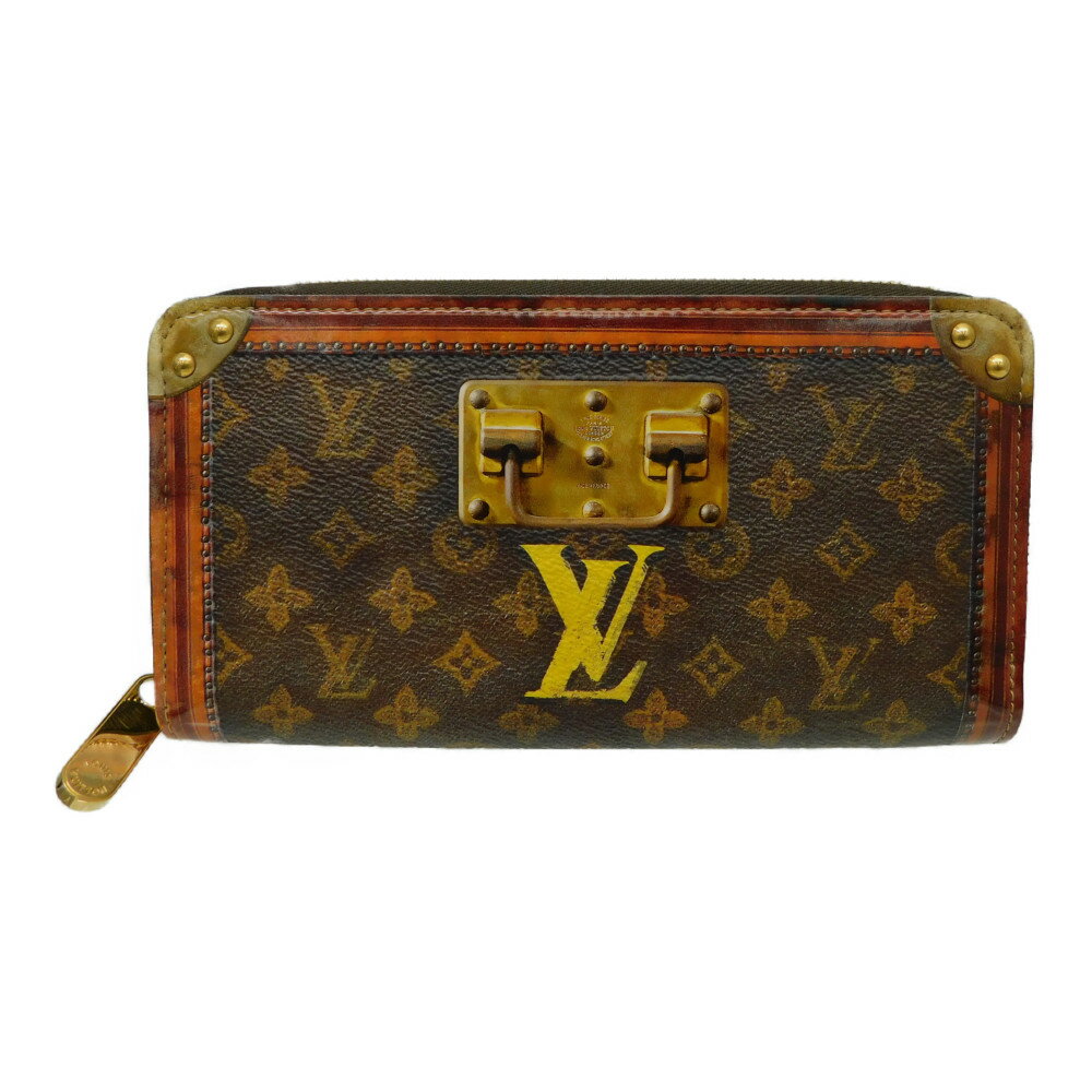 【伊勢丹ポップストア限定】LOUIS VUITTON　ルイヴィトン　ジッピーウォレット　M52746　トランクタイム　ラウンドファスナー　長財布　ロングウォレット　ゴールド金具　レディース　メンズ　ユニセックス　レア商品　プレゼント包装【中古】新居浜店