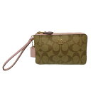 COACH コーチ リストレットシグネチャーポーチ 87591 シグネチャー ゴールド金具 ピンク レディース 小物入れ ファスナー開閉 ギフト プレゼント ラ...
