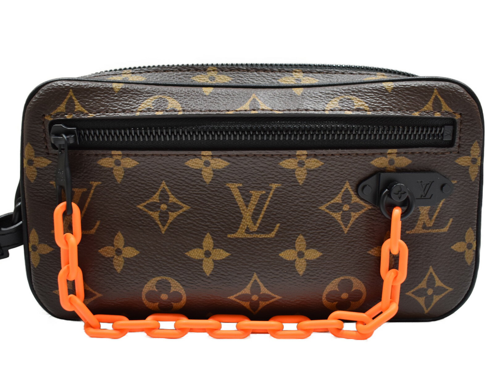 【布袋あり】LOUIS VUITTON　ポシェット・ヴォルガ　M44482　モノグラム　オレンジ　クラッチバッグ　セカンドバッグ　ヴァージル・アブロー　メンズ　カジュアル　シンプル　ギフト　プレゼント包装可　【中古】松山久万ノ台店