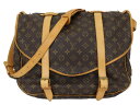 LOUIS VUITTON　ルイヴィトン　ソミュール43　M42252　ショルダーバッグ　大容量　モノグラム　ブラウン　レディース　ギフト　プレゼント包装可【中古】松前R56号店