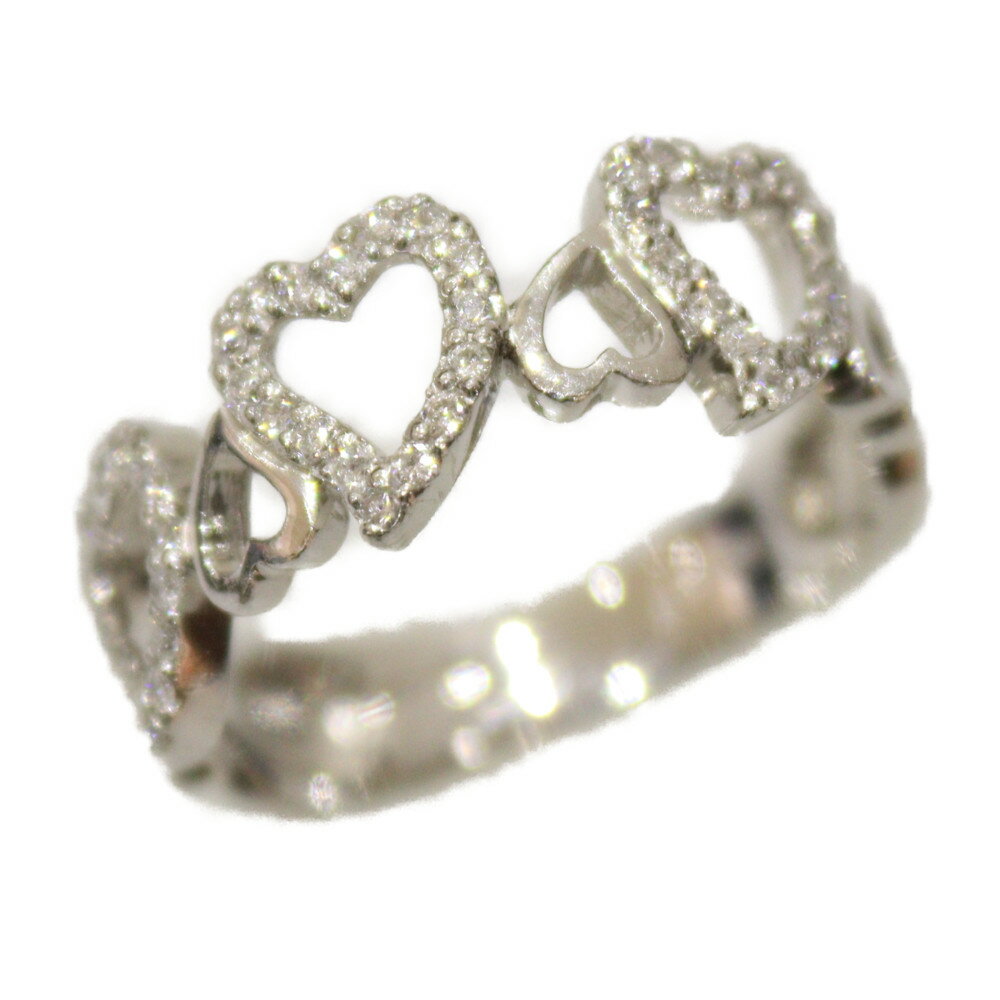 7つのハートリング Pt900 D0.26ct ダイヤモンド 5.3g レディース メンズ ウィメンズ プレゼント おしゃれ プラチナ 指輪 【中古】松山朝生田店