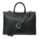 【中古】LOUIS VUITTON ルイヴィトン スリム・ブリーフケース M30810 タイガ ブラック 黒 シルバー金具 ショルダーストラップつき メンズ ...