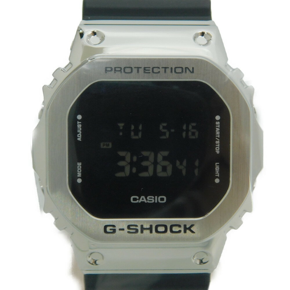 CASIO カシオ G-SHOCK GM-5600-1JF クオーツ デジタル 樹脂 ステンレススチール ブラック シルバー 20気圧防水 無機ガラス 耐衝撃構造 ショックレジスト 人気 メンズ レディース ユニセックス プレゼント包装可 ラッピング 腕時計 【中古】新居浜店