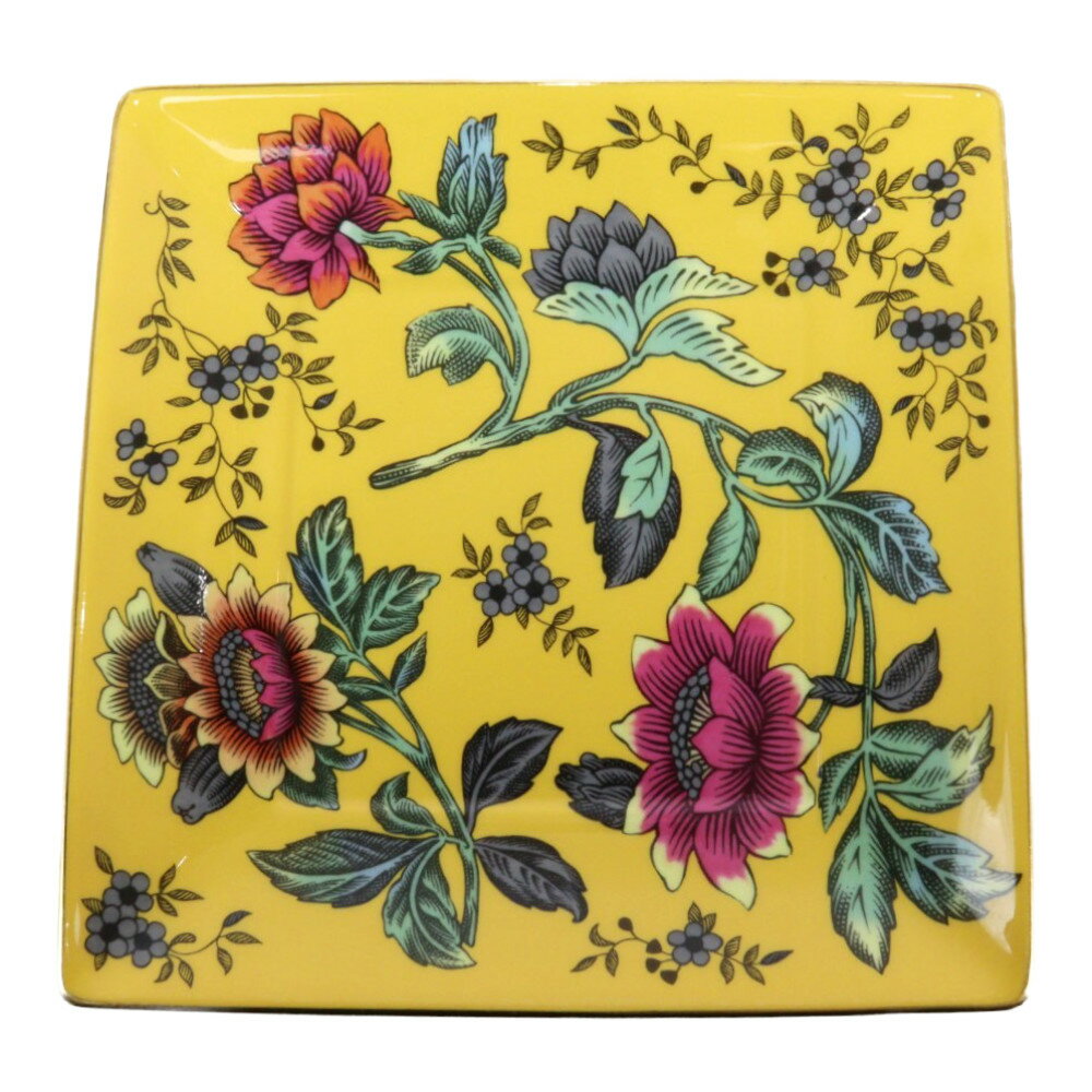 WEDGWOOD ウェッジウッド WONDERLUST YELLOW TONQUIN GIFT TRAY PLATEAU ワンダーラスト イエロートンキン スクエアトレイ ボーンチャイナ お祝い プレゼント インテリア 飾り 置物 食器 プレート 皿松前R56号店