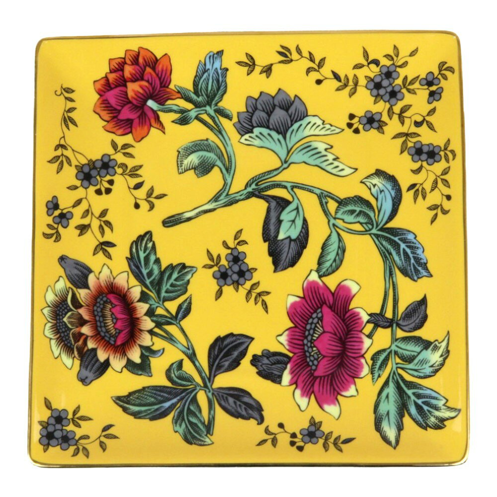 WEDGWOOD ウェッジウッド WONDERLUST YELLOW TONQUIN GIFT TRAY PLATEAU ワンダーラスト イエロートンキン スクエアトレイ ボーンチャイナ お祝い プレゼント インテリア 飾り 置物 食器 プレート 皿松前R56号店