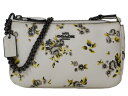 COACH コーチ アクセサリーポーチ 59745 フローラル 花柄 小物入れ レザー アリボリー系 レディース ギフト プレゼント包装可【中古】松山朝生田店