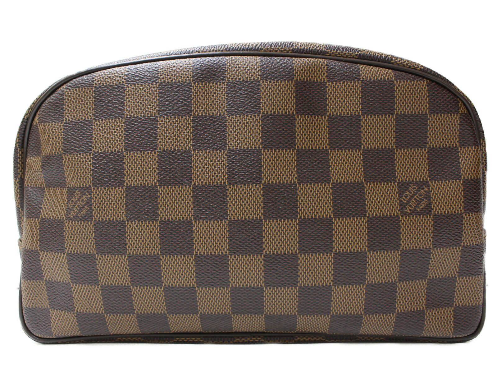 【布袋あり】LOUIS VUITTON　ルイヴィトン　トゥルース・トワレット25　N47624　ポーチ　ダミエ・エベヌ　ブラウン系　レディース　メンズ　ユニセックス　ギフト　プレゼント包装可【中古】松前R56号店