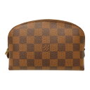 【中古】LOUIS VUITTON　ルイヴィトン　ポシェット・コスメティック　N47516　ダミエ　ポーチ　赤　レッド　ゴールド金具 　シンプル　レディース　人気　定番　ギフト　贈り物　プレゼント包装【中古】　新居浜店