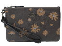 COACH コーチ スモール リストレット・フローラル プリント CF349 ポーチ 小物入れ 花柄 ブラウン系 レディース ギフト プレゼント包装可【中古】松...