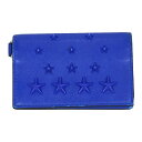 JIMMY CHOO ジミーチュウ カードケース CLIFFY ブルー レザー レディース ウィメンズ ブランド 人気 定番 小物 名刺入れ【中古】松山朝生田店(4)