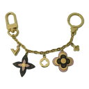 【中古】LOUIS VUITTON ルイヴィトン サックシェンヌ・ブルーミングフラワー M63086 バッグチャーム キーリング キーホルダー ゴールド ピンク...