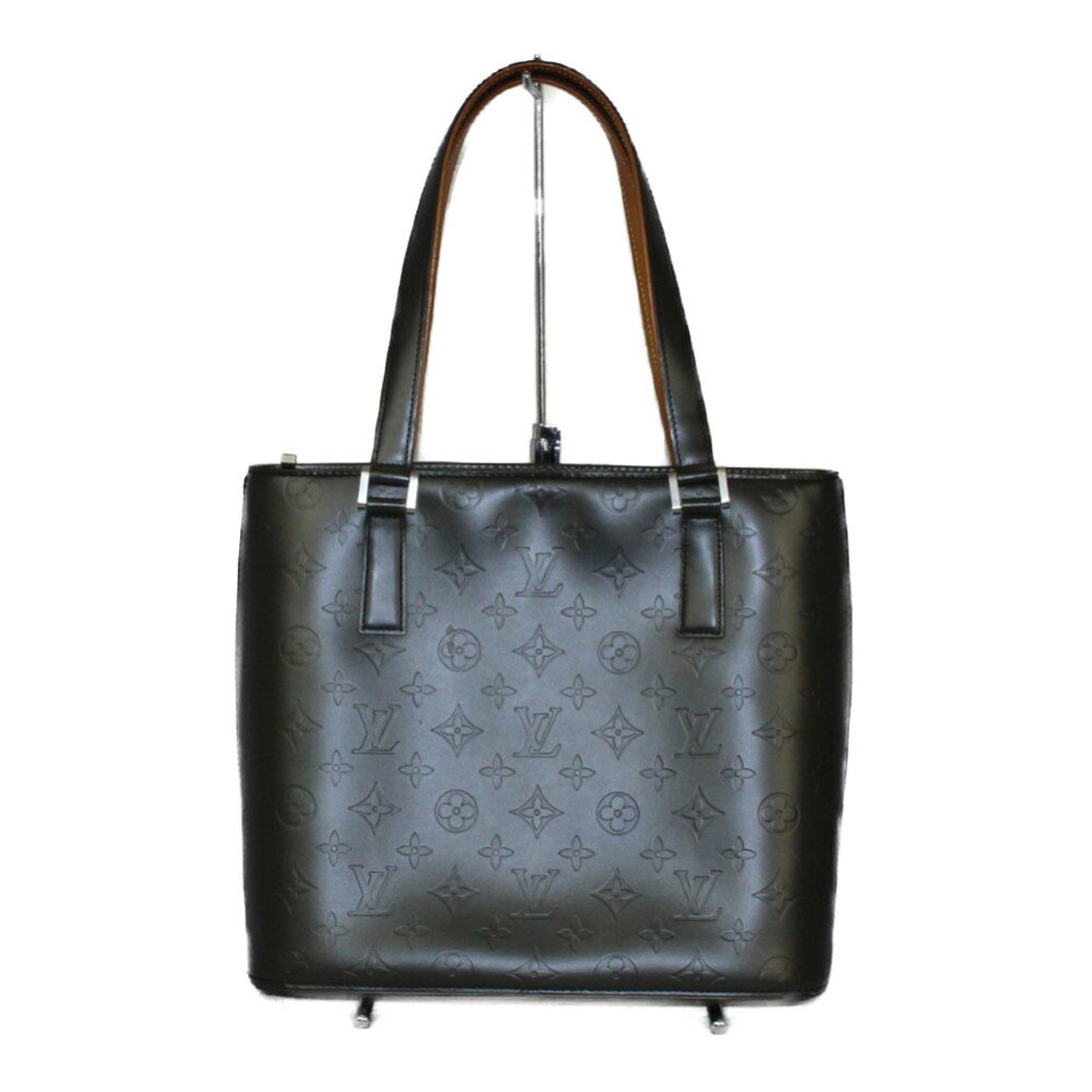 LOUIS VUITTON ルイヴィトン ストックトン M55112 モノグラム マット ダークグレー系 レザー レディース メンズ ウィメンズ ユニセックス ブランド LV 人気 ハンドバッグ トートバッグ 肩掛け シンプル【中古】松前R56号店