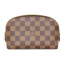 LOUIS VUITTON ルイヴィトン ポシェット・コスメティック PM N47516 ダミエ ブラウン×レッド レディース メンズ ウィメンズ ユニセックス ブランド LV 人気 定番 ポーチ 小物入れ 化粧品【中古】松前R56号店