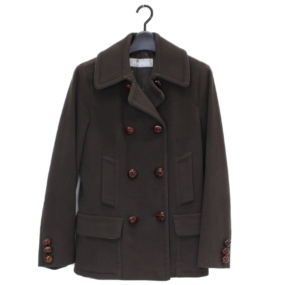 Max Mara マックスマーラ ウールコート ダークブラウン サイズ36 約S-Mサイズ レディース ギフト プレゼント包装可【中古】松前R56号店