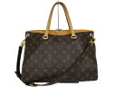 LOUIS VUITTON ルイヴィトン パラス M40929 ハンドバッグ ショルダーバッグ サフラン イエロー系 モノグラム ブラウン ゴールド金具 ショ...