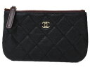 【箱・布袋あり】CHANEL シャネル クラシックミニポーチ A82365 マトラッセ キャビアスキン ブラック 黒 ココマーク レディース ギフト プレゼン...