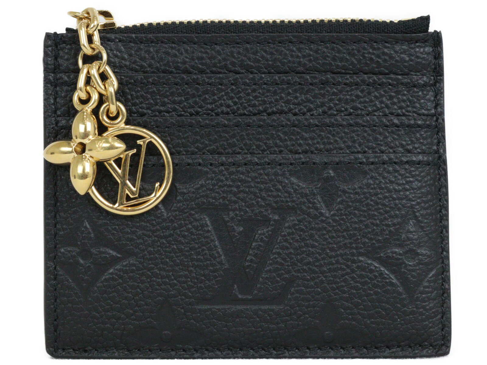 【☆未使用品☆】LOUIS VUITTON　ルイヴィトン　ポルト カルト・フローラ　M82639　コインケース　カードケース　日本先行　アンプラント　ノワール　ブラック　ゴールド金具　シンプル　レディース　ギフト　プレゼント包装可【中古】松前R56号店