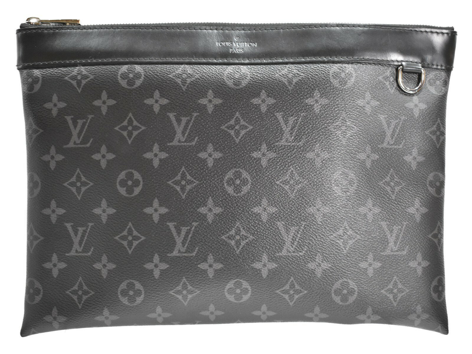 【箱あり】LOUIS　VUITTON　ルイヴィトン　ポシェット・ディスカバリー　M62291　モノグラム・エクリプス　グレー　コーティングキャンバス クラッチバッグ　シンプル　メンズ　ギフト　プレゼント包装 【中古】松山久万ノ台店