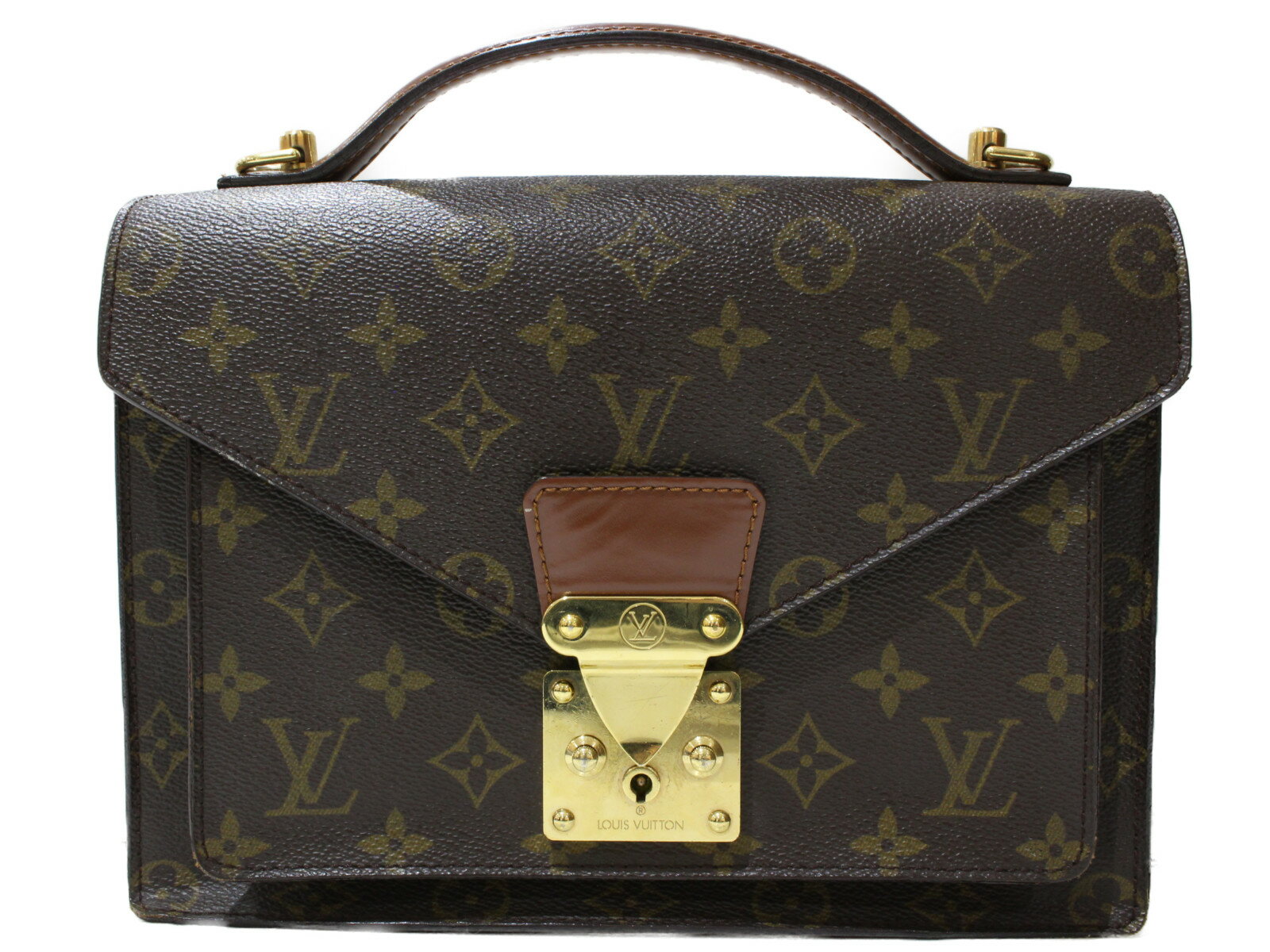 LOUIS VUITTON　ルイヴィトン　モンソー26　M51187　セカンドバッグ　ショルダーバッグ　モノグラム　ブラウン　鍵欠品　メンズ　ギフト　プレゼント包装可【中古】松前R56号店