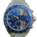 【ガルフスペシャルエディション】TAG Heuer タグホイヤー フォーミュラ1 クロノグラフ ガルフ CAZ101AT.BA0842 クオーツ 電池式 200m防水 SS ステンレススチール 43mm 日付表示 オレンジ×ブルー メンズ プレゼント包装可 腕時計【中古】 新居浜店