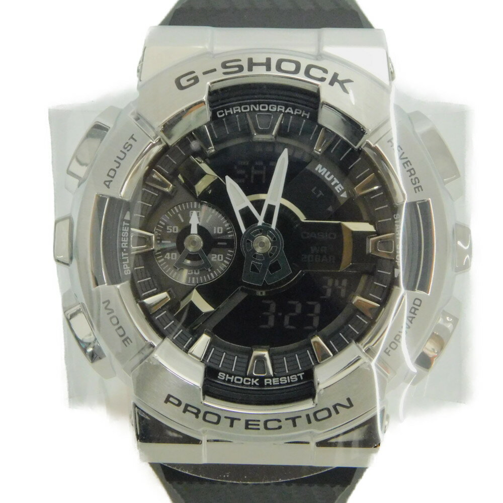 CASIO　カシオ　G-SHOCK　GM-110-1AJF　クオーツ　電池式　アナログデジタル　樹脂　ステンレススチール　20気圧防水　耐磁時計　49mm　シルバー系　メタルベゼル　メンズ　プレゼント包装可　ラッピング　腕時計　【中古】新居浜店