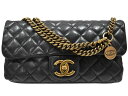 【布袋・ギャラあり】CHANEL シャネル マトラッセ25 レザー ブラック ゴールド金具 チェーンショルダー ショルダーバッグ レディース シンプル ギフト ...