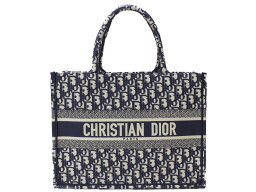 【布袋・ギャラあり】DIOR　ディオール　BookToteバッグ　ミディアム　ブックトート　M1296ZRIW_M928　50-MA-0149　トートバッグ　ネイビー系　メンズ　レディース　ユニセックス　ギフト　プレゼント包装可【中古】松前R56号店