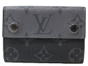 【箱・布袋あり】LOUIS VUITTON　ルイヴィトン　ディスカバリー・コンパクトウォレット　M45417　折りたたみ財布　三つ折り財布　モノグラム・エクリプス　モノグラム・エクリプスリバース　ブラック×グレー　メンズ　ギフト　プレゼント包装可【中古】松前R56号店